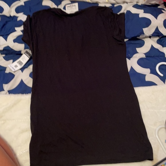 A bebe black shirt with rainbow like print - Picture 2 of 3